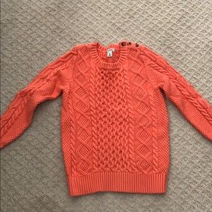 Cable-knit cotton sweater...coral color
